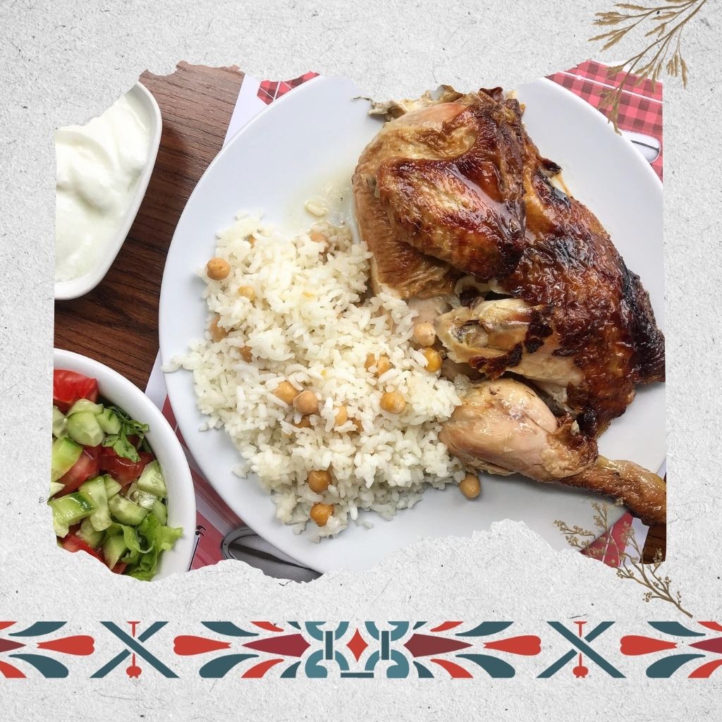 Yarım Piliç + Pilav + Salata